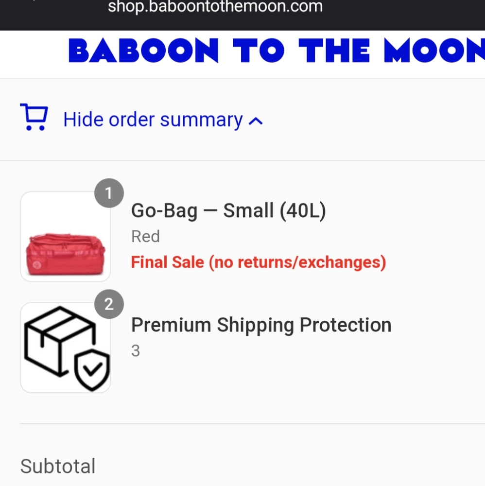 Baboon to the Moon Go-Bag Small (40L)